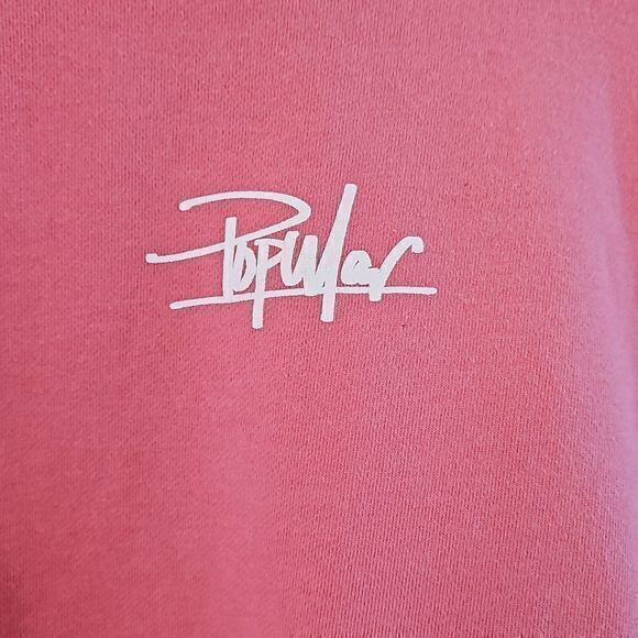 Aywter Popular Salmon Drawstring Waist Baggy Crewneck Graffiti Sweatshirt Sz XL - Picture 8 of 16